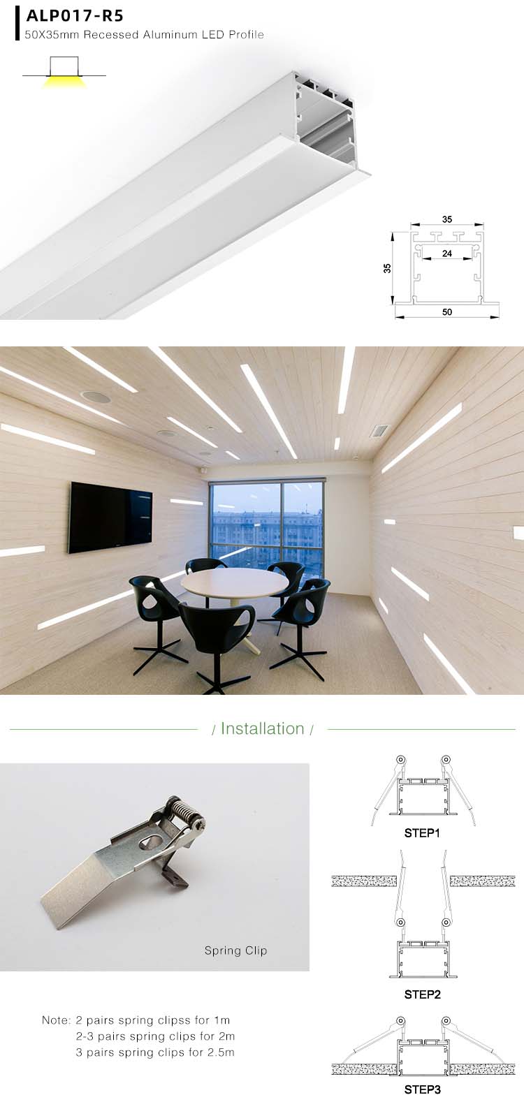 Recessed LED Aluminium Channels Installation