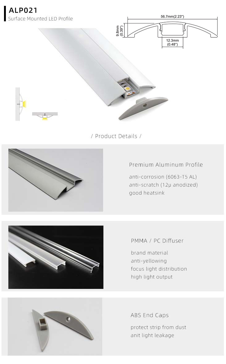 The details of under cabinet lighting flat LED strip profiles