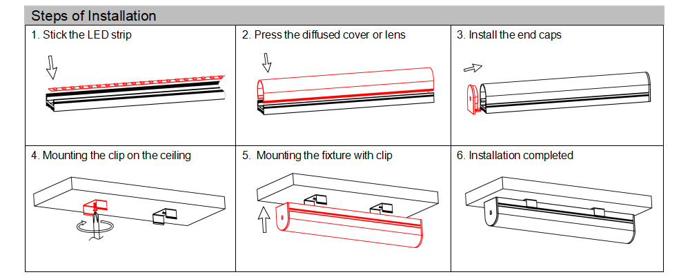LED Strip Diffuser Channel Installation