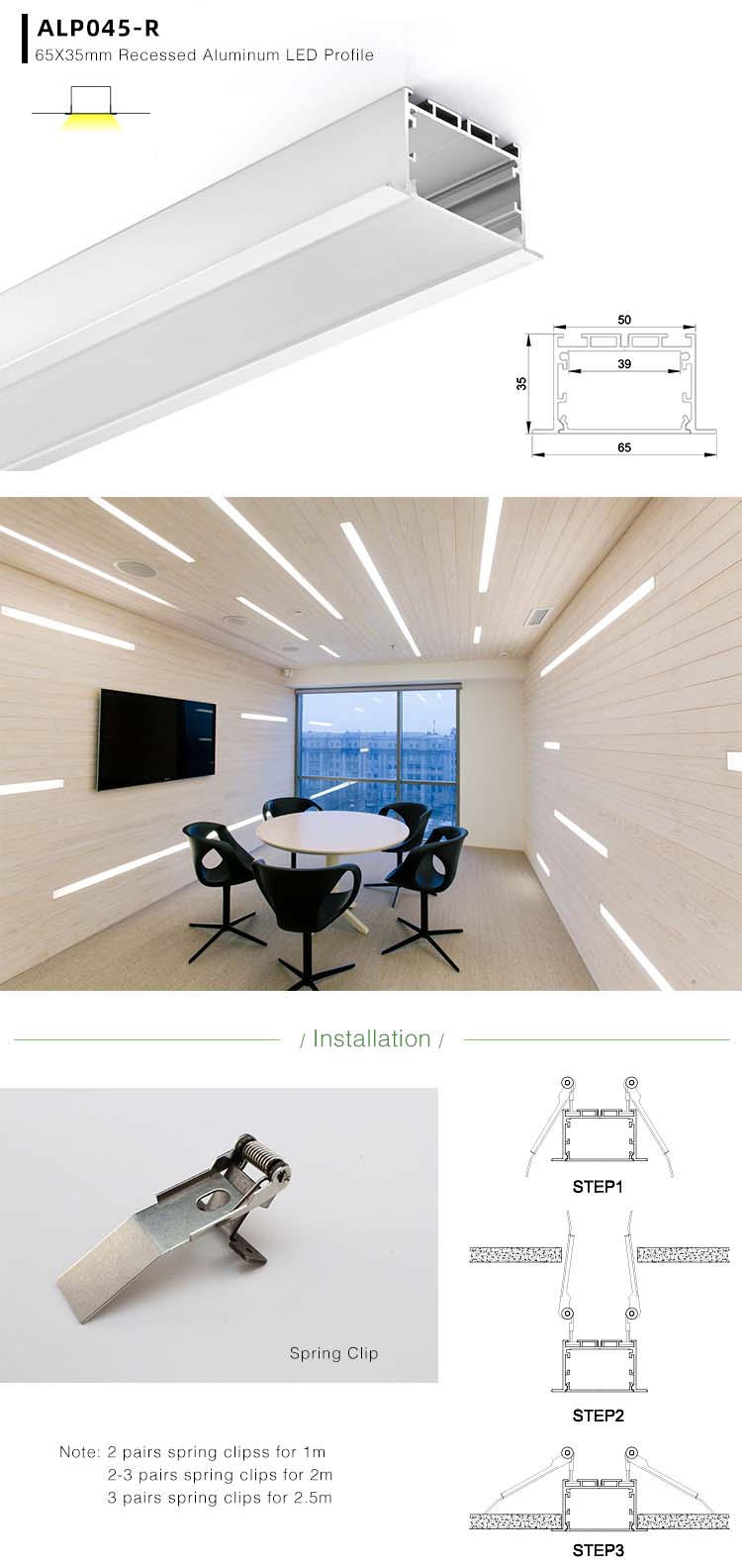 Recessed Aluminium LED Profile Installation