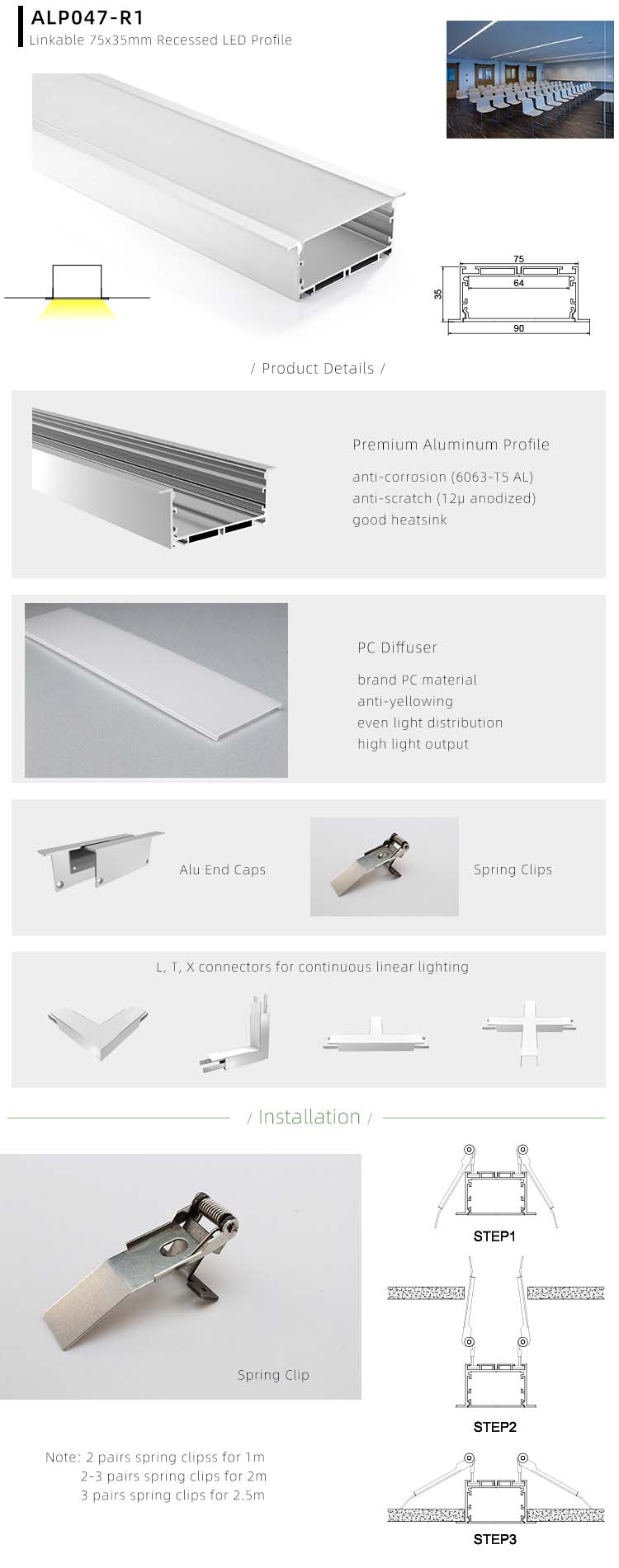 Strip Lighting Channel Installation