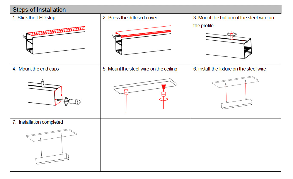 Aluminium LED Channels Installation