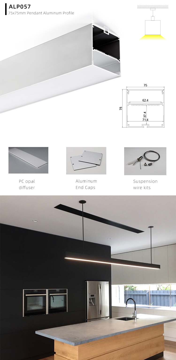 Aluminium LED Profile With Diffuser Installation