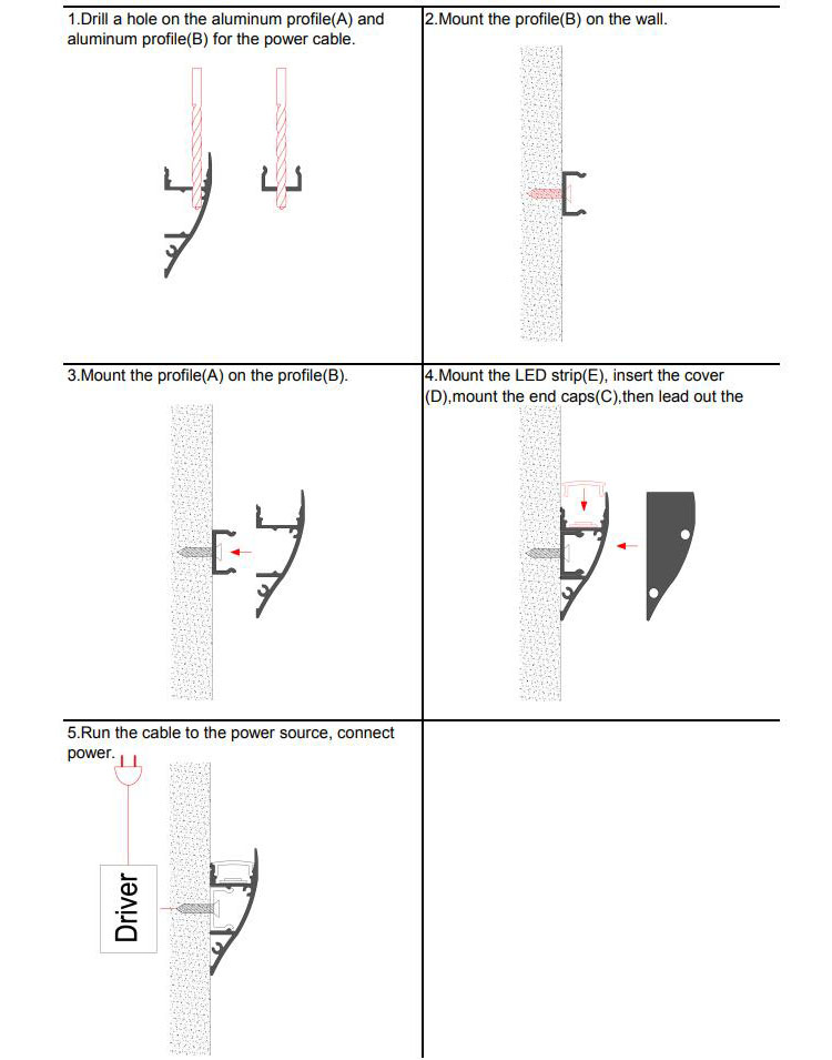 How to install indirect light aluminium profiles