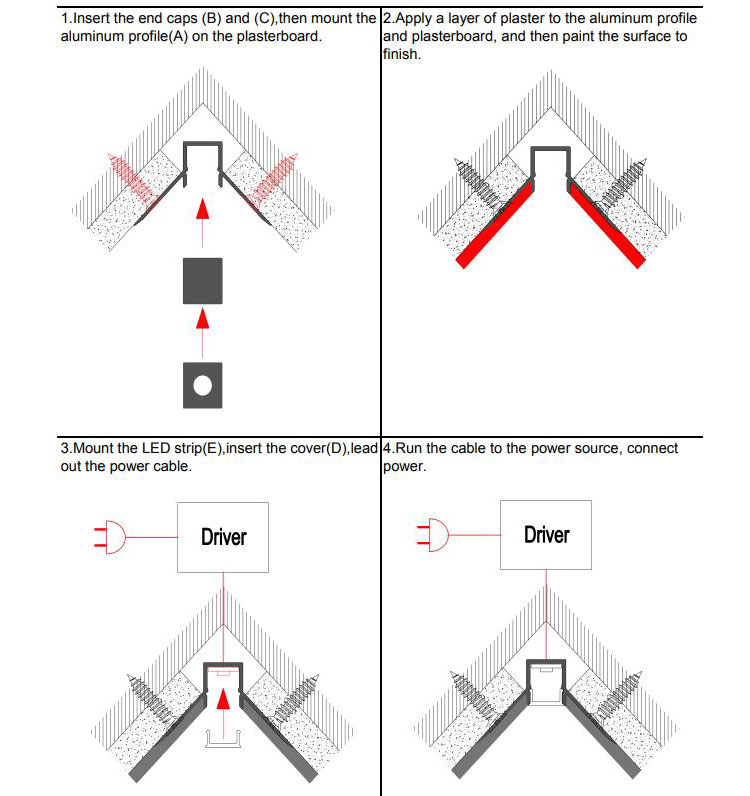 How To Install Internal Corner LED Drywall Extrusion