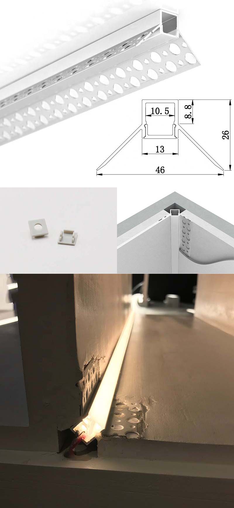 LED Drywall Extrusion With Flange