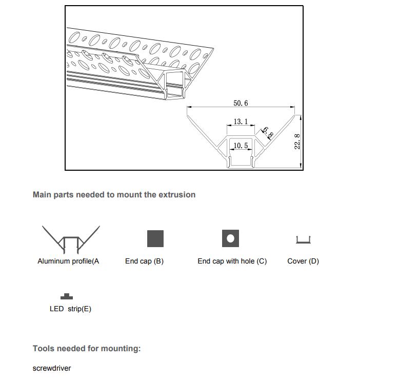 External Corner LED Drywall Profiles