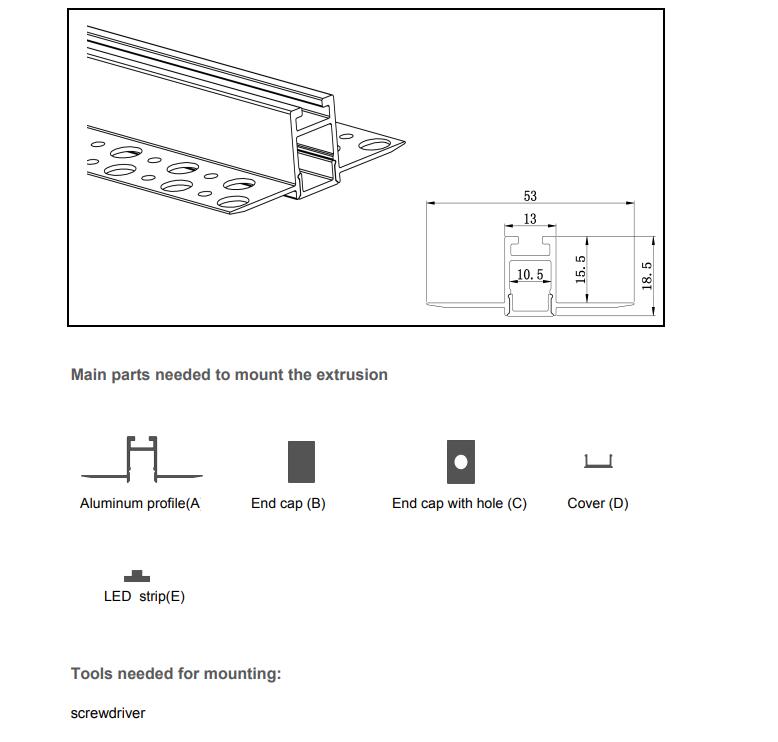 Recessed LED Strip Channels For Drywall