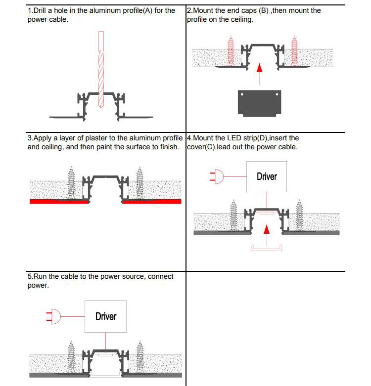 How to install LED strip plasterboard profiles