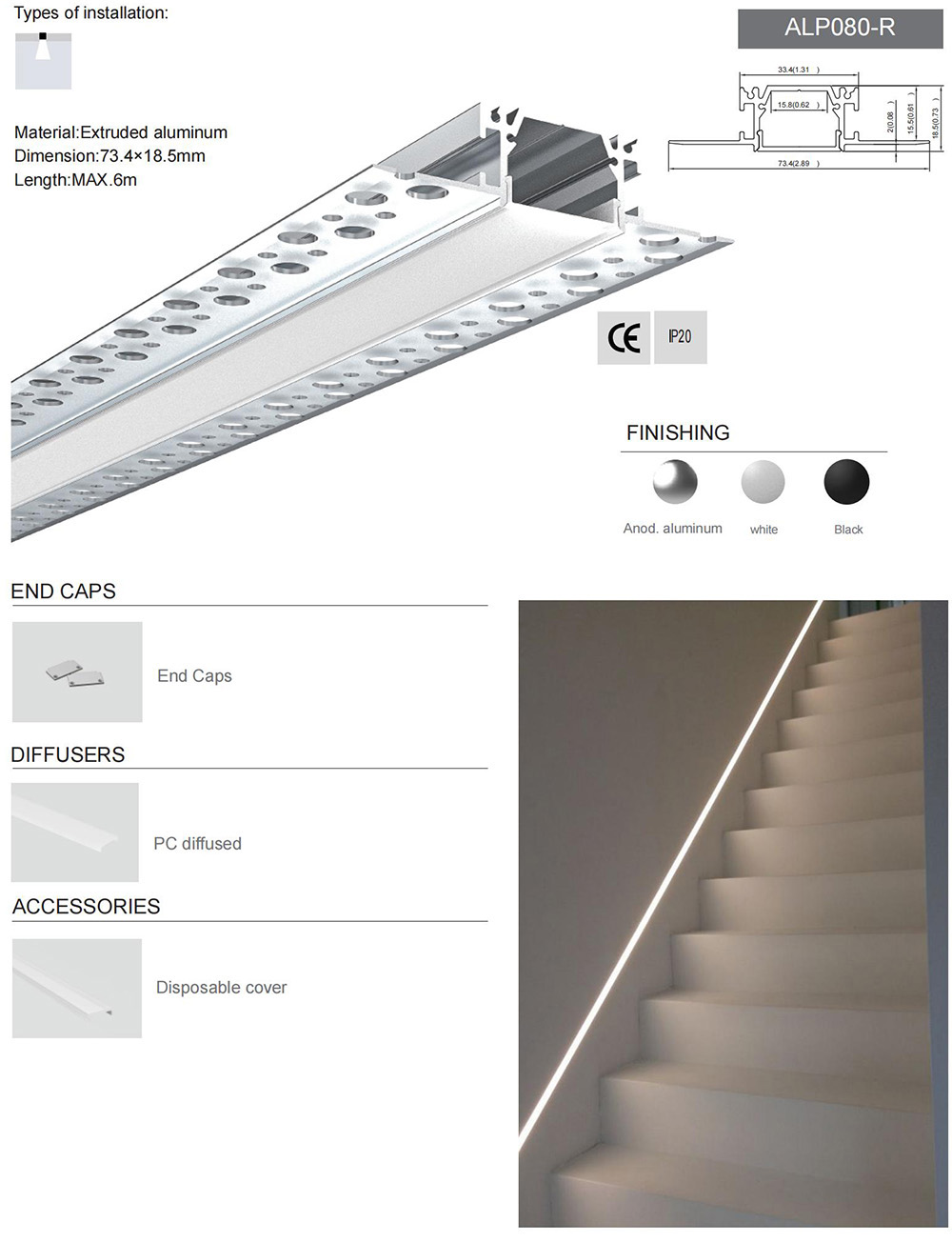 The details of LED plasterboard profiles