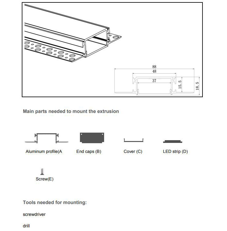 LED Drywall Extrusions
