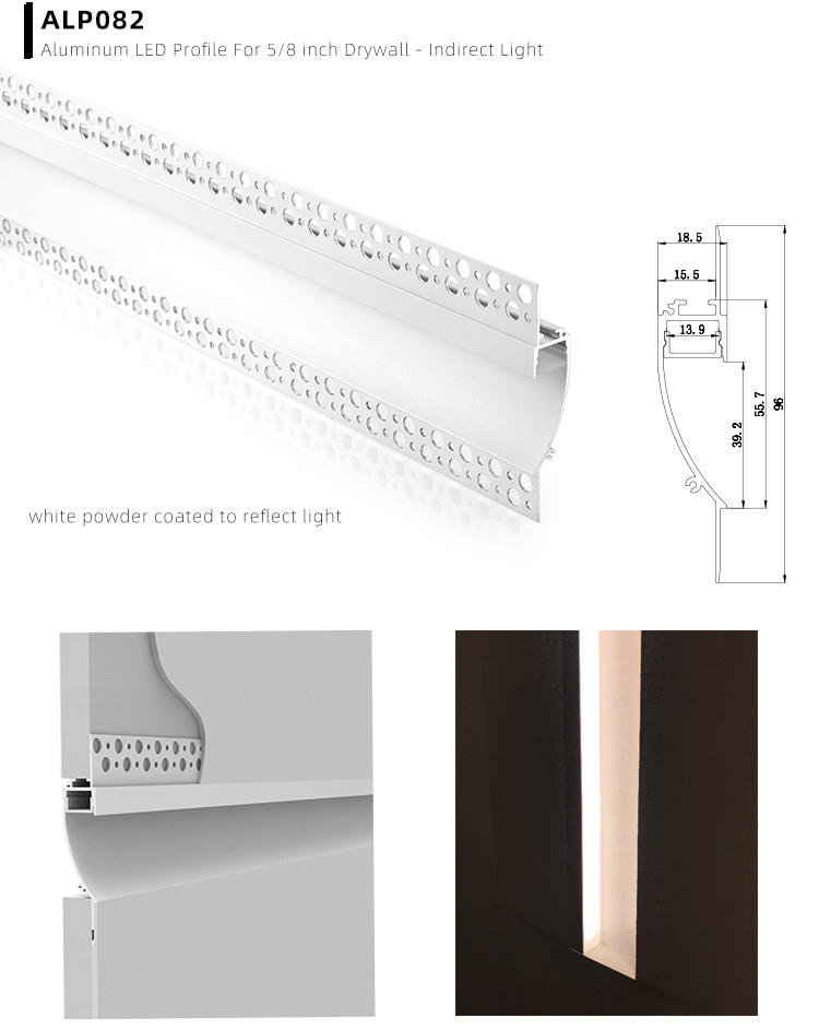 The details of trimless LED drywall profiles