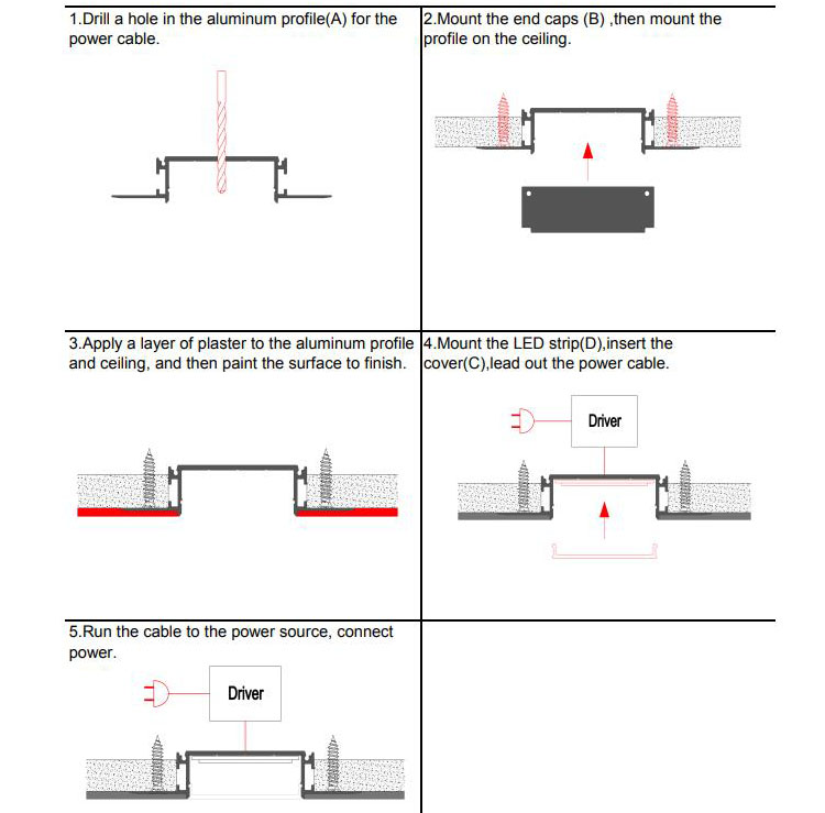 Installation of accent lighting LED channels