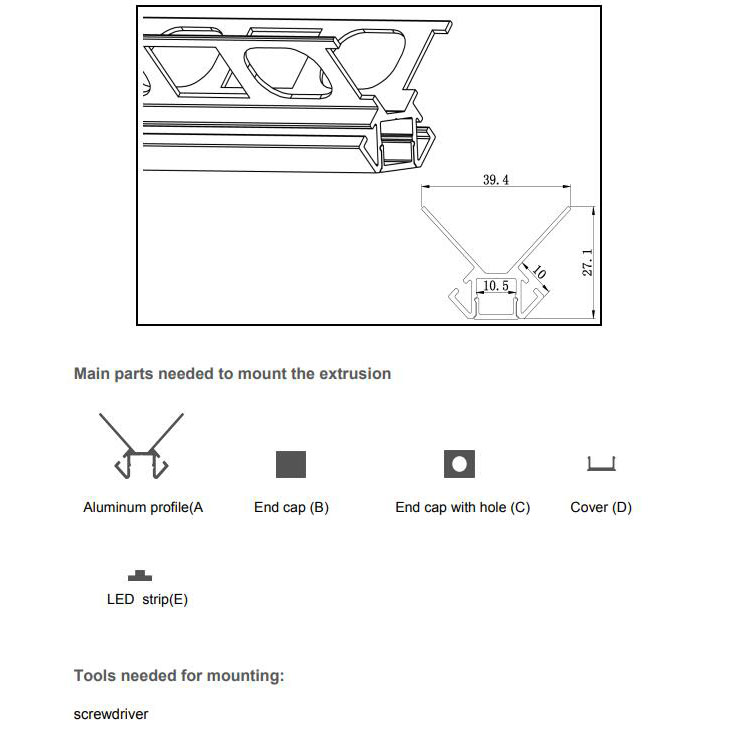 The parts of marble LED profiles