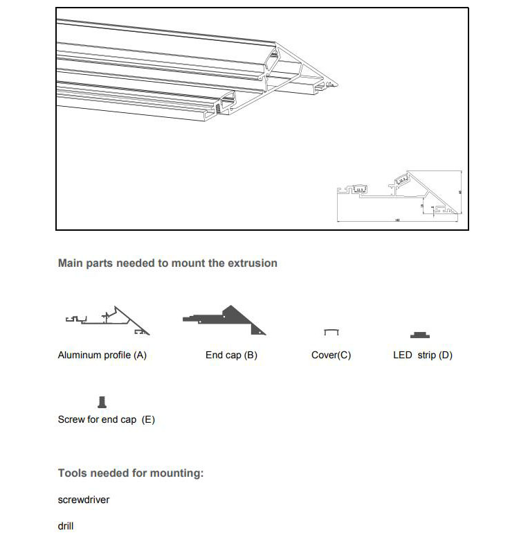 Gypsum LED profiles for cove lighting