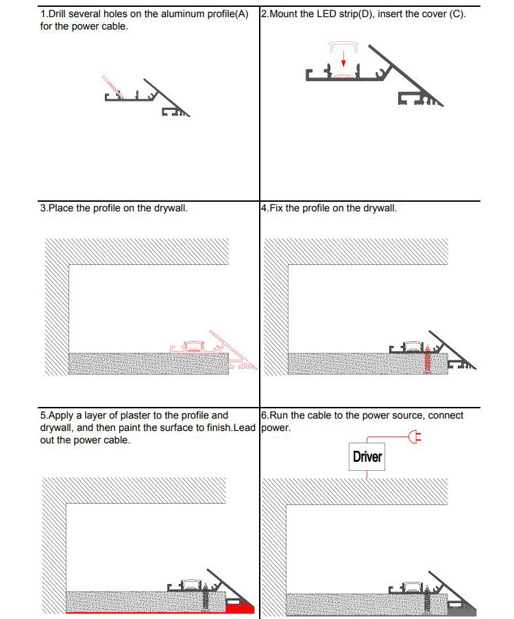 The user manual of how to install knife edge LED channels