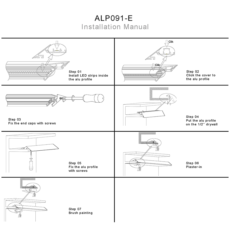How to install knife edge aluminum profiles in suspended ceilings