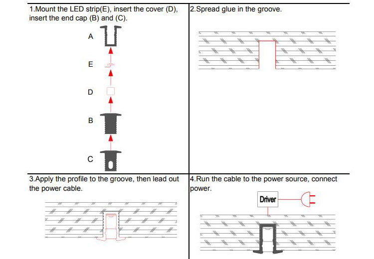 How to install the cabient LED profiles