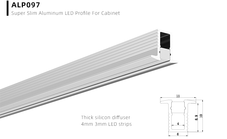 The super slim aluminum LED profiles for bookshelf lighting 