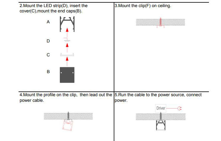LED Strip Diffuser Channel
