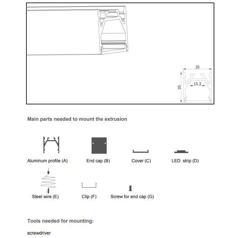 Pendant LED Tape Light Diffusers