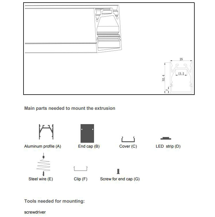 Square LED Mounting Channel