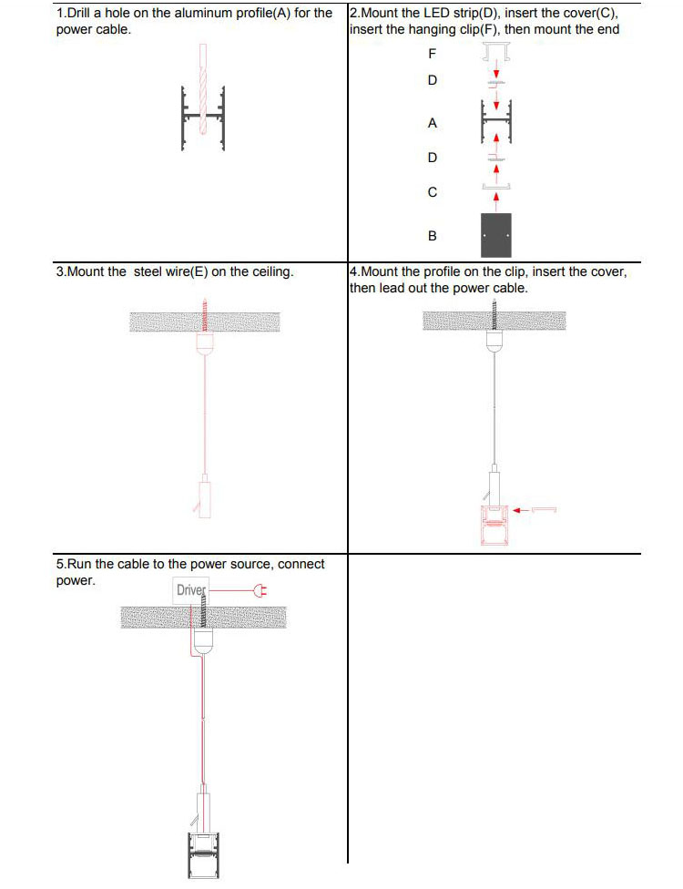 How To Install Up And Down LED Aluminium Profile 2M
