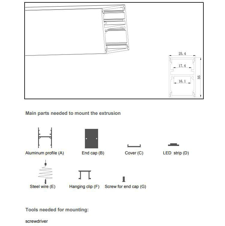 LED Aluminium Profile 2M