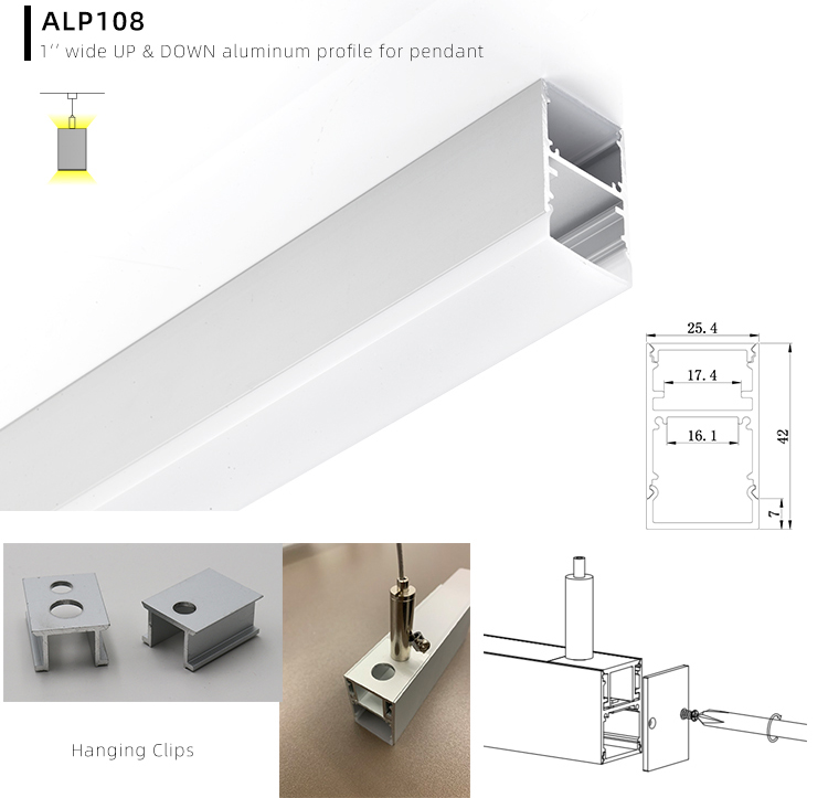 Up Down Extruded Aluminum LED Housing