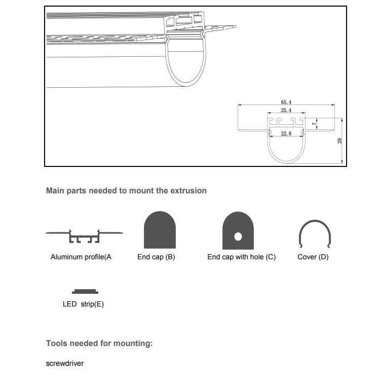 LED Strip Light Extrusion