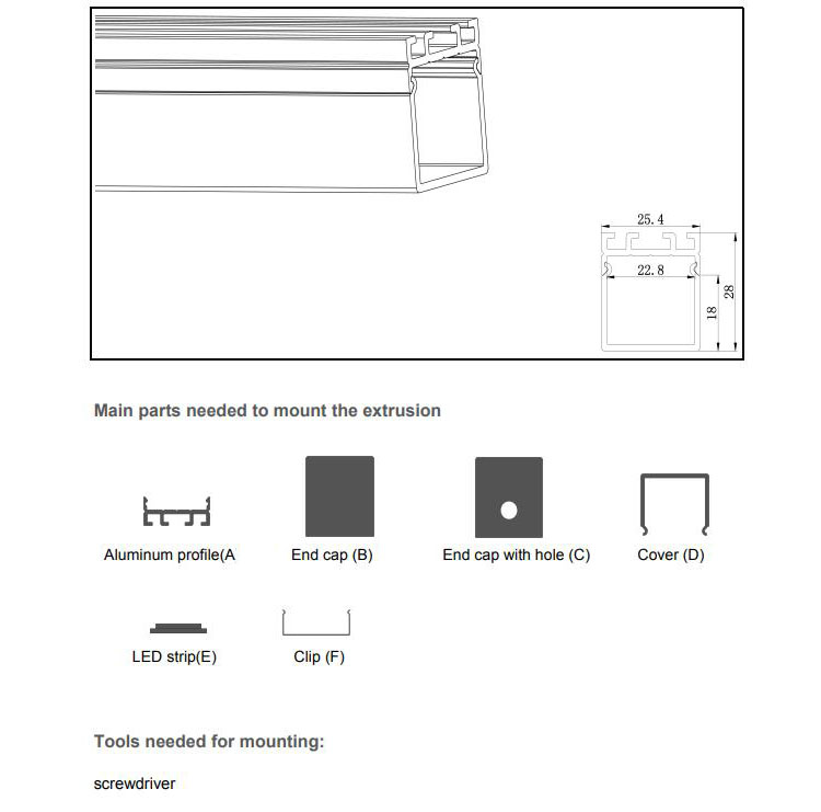 Pendant Aluminum LED Profile Housing
