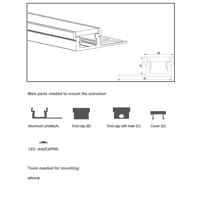 Trimless LED Strip Profiles For Marble