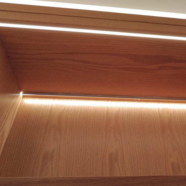 Ultra slim LED profiles for surface mount in cabinets