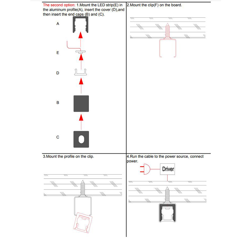 The steps to install super tiny LED channels with metal clips