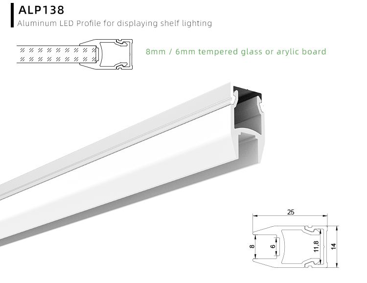 LED edge lighting solution for 6mm and 8mm glass partitions