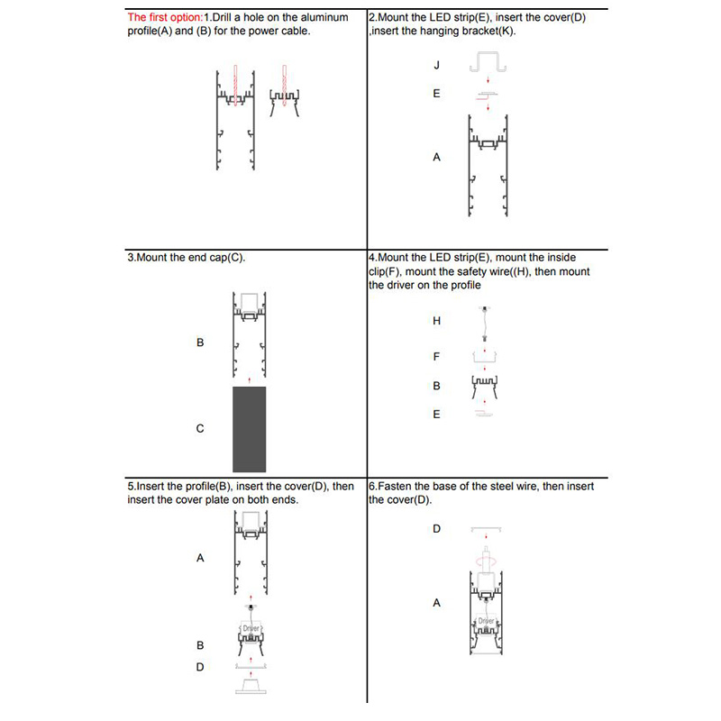 50mm Wall Mounted Aluminum LED Profiles