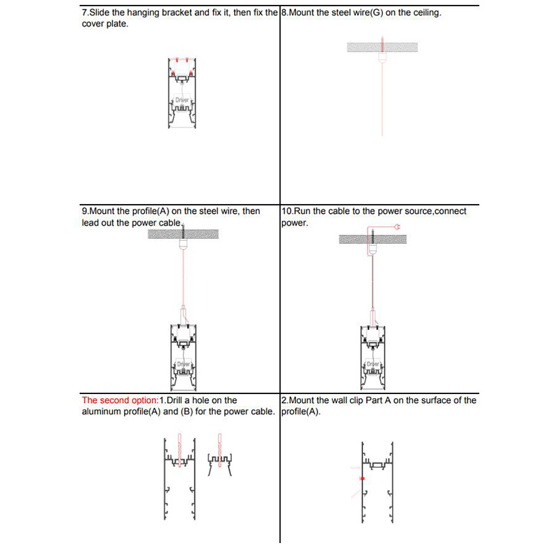 UP And Down Aluminum LED Profiles