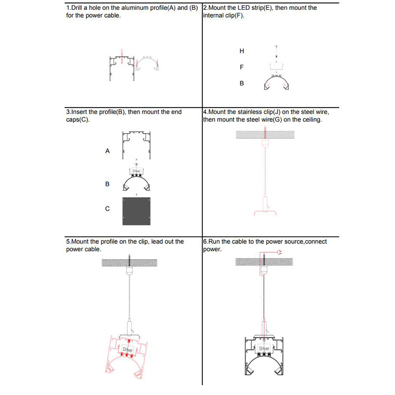 Pendant Aluminum LED Profiles