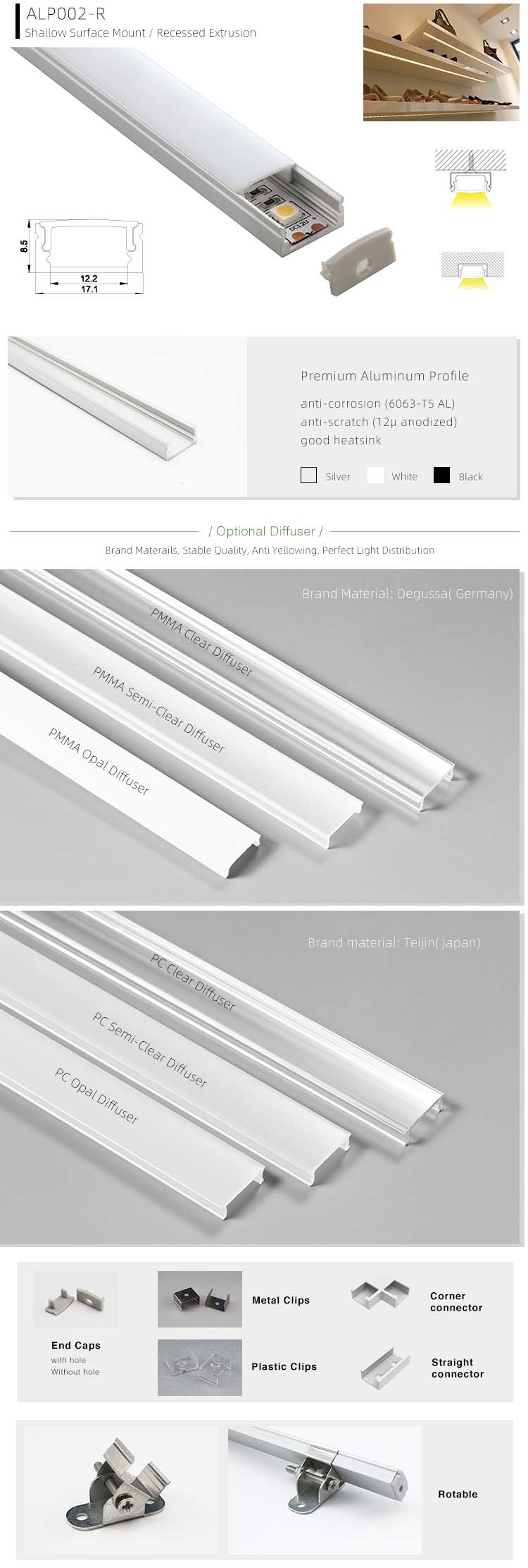The details of U shape LED aluminum profiles