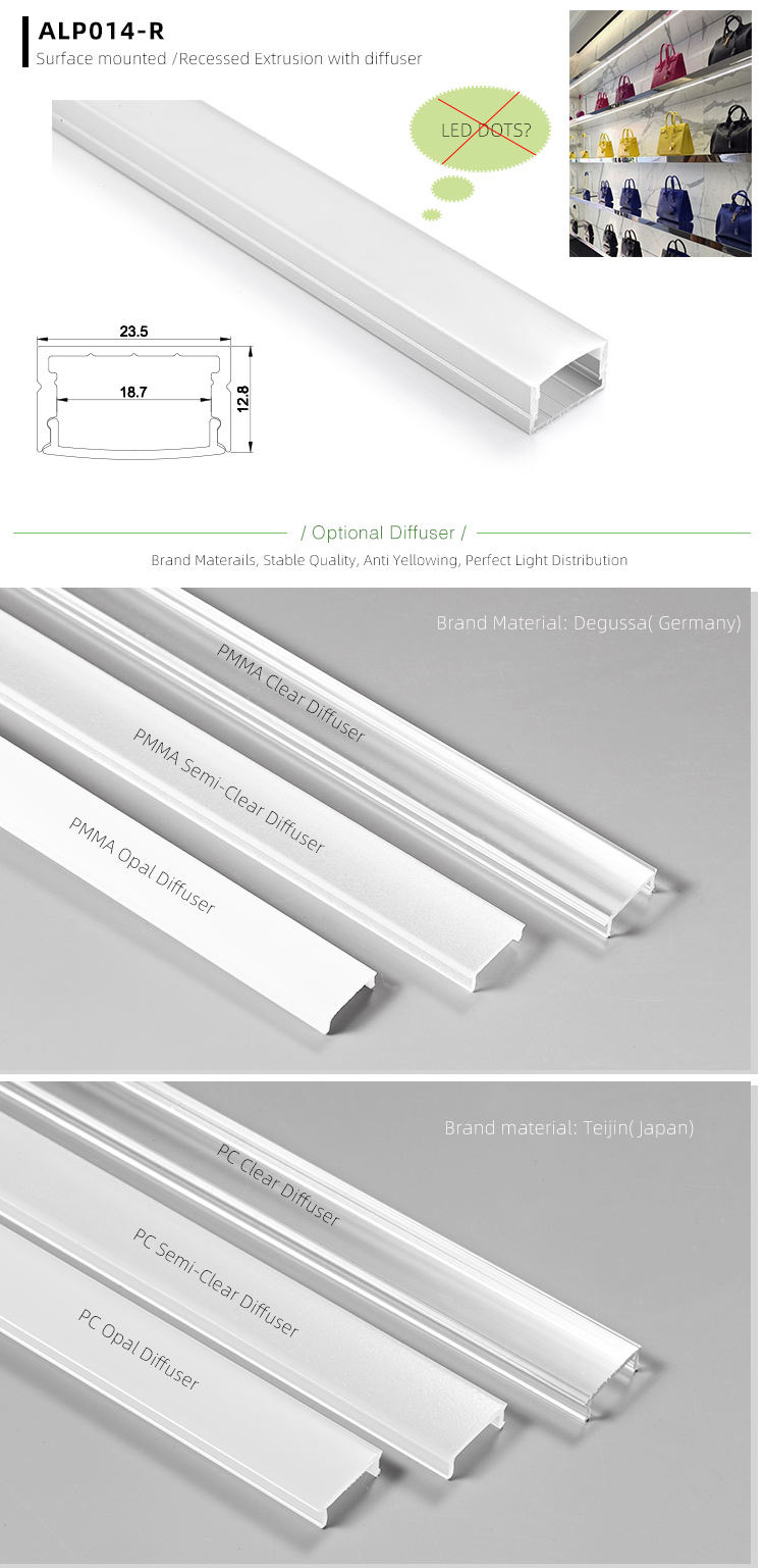 Aluminum LED Extrusion Mounting Clips