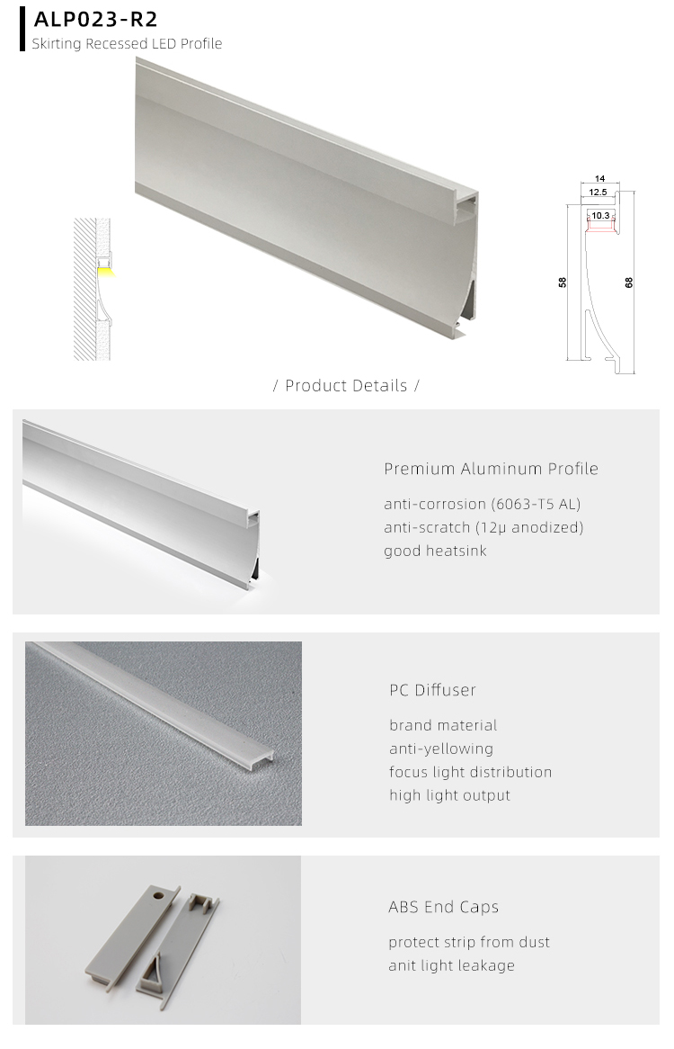 The details of wall recessed indirect lighting channels