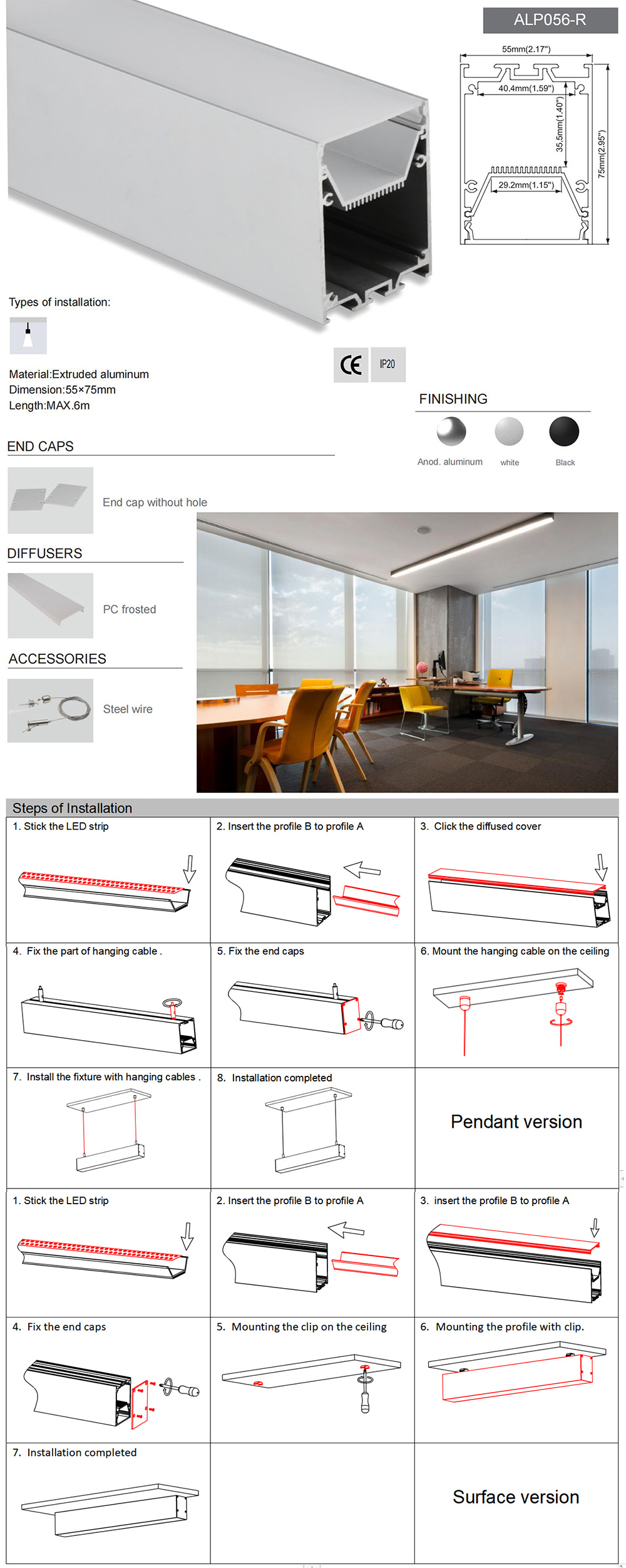 Aluminum LED Channel For LED Strip Lights