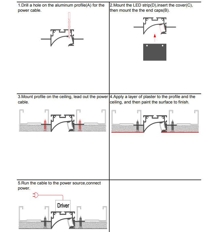 How to install the polarized wall washer LED channels