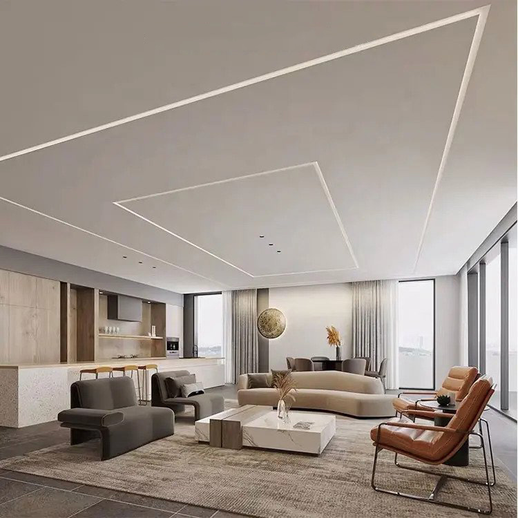 ALP093 wall washing LED channels installed on the ceiling