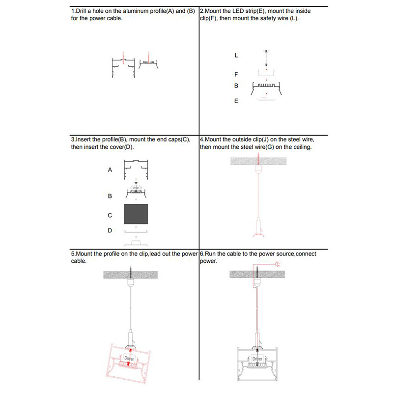 LED Profiles For Ceiling Pendant