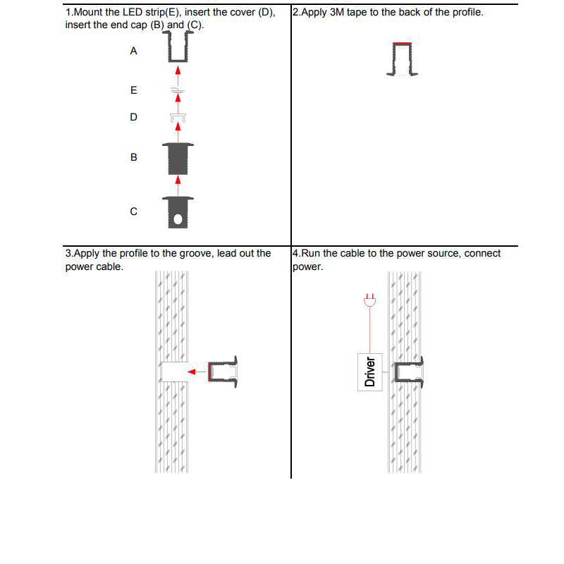 12mm Deep LED Channels With PC Opal Diffuser