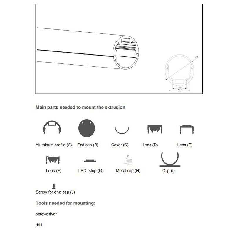 Black Aluminum LED Channel