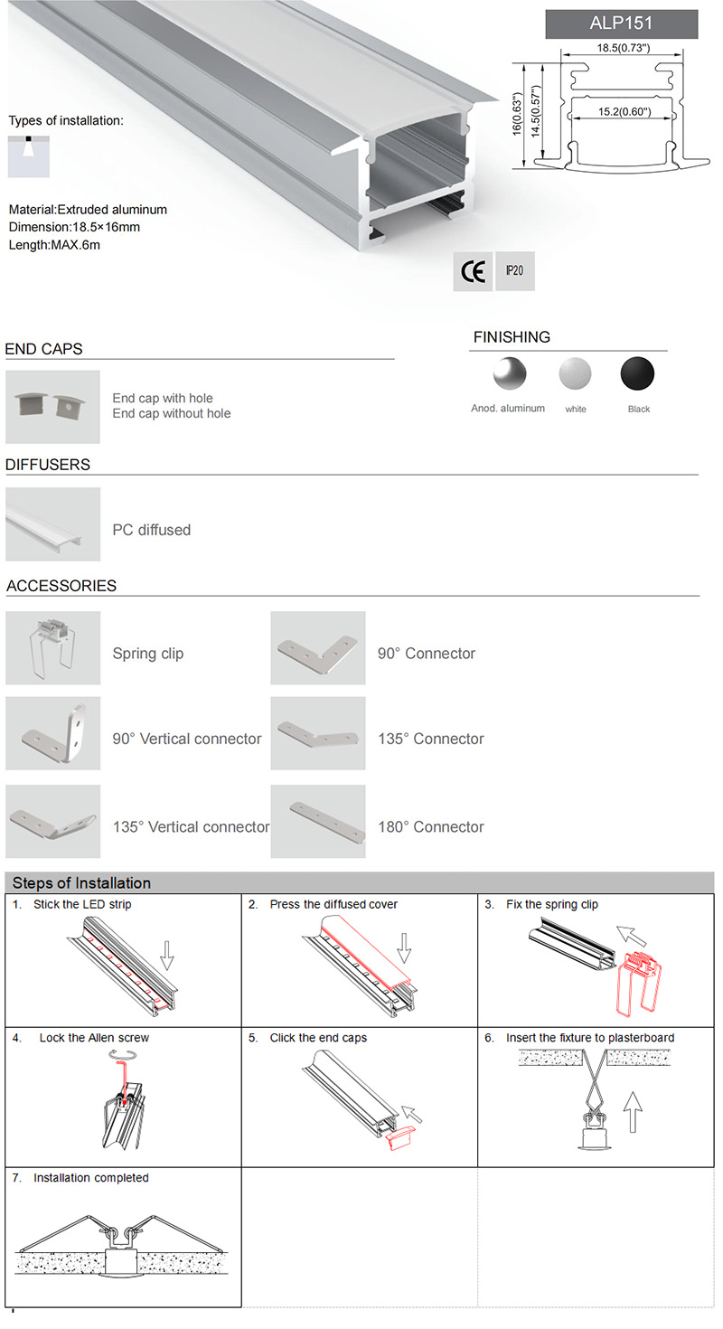 Aluminum Strip Light Diffuser
