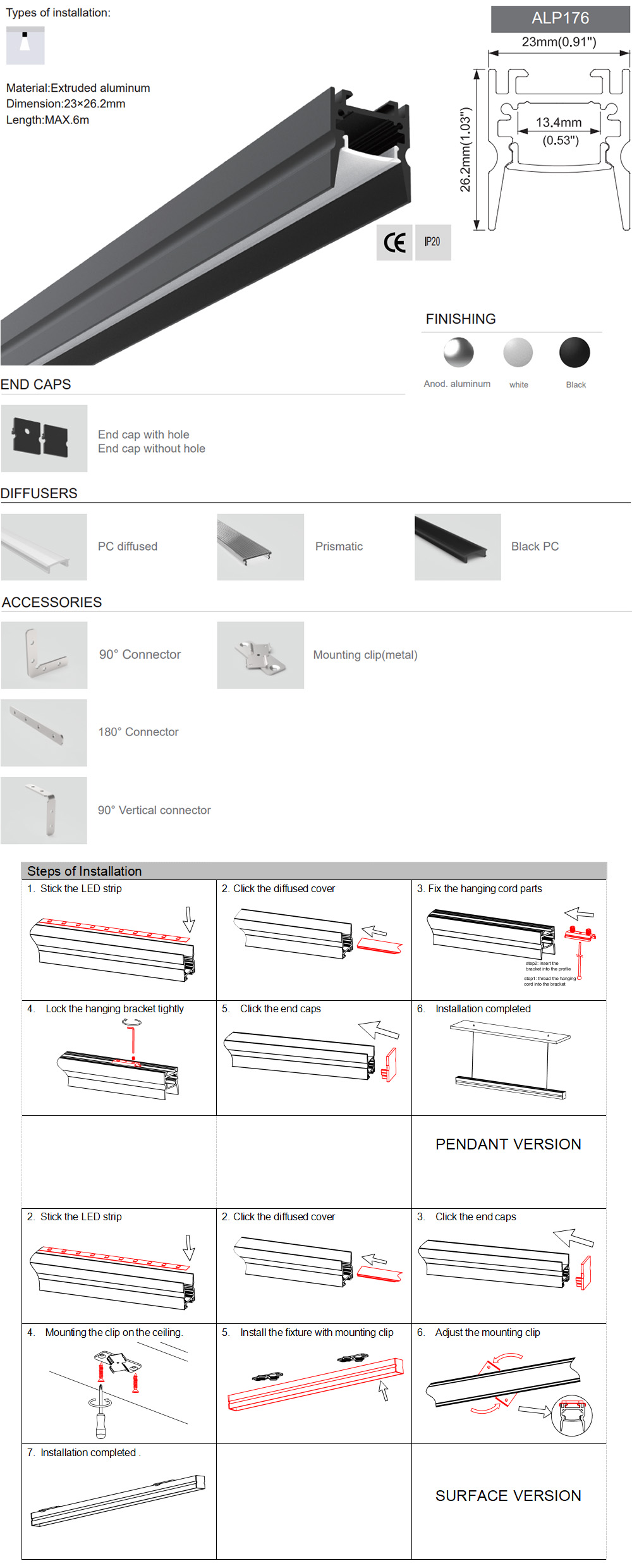 LED Lighting Channel Aluminum