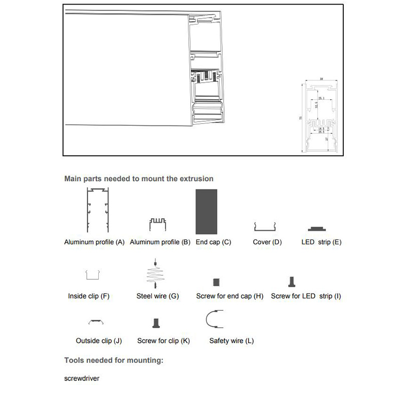 Pendant Aluminum LED Profiles